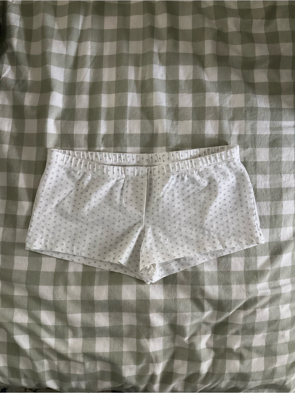 Brandy Melville White Heart Polka Dot Cotton Sleep Shorts
